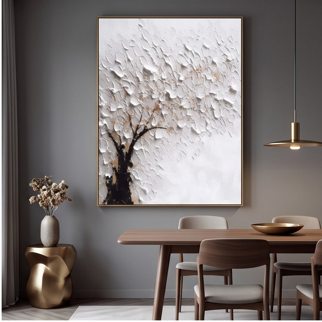 Textured White Tree Wall Art #TO121