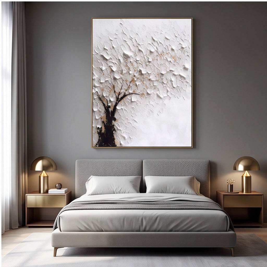 Textured White Tree Wall Art #TO121