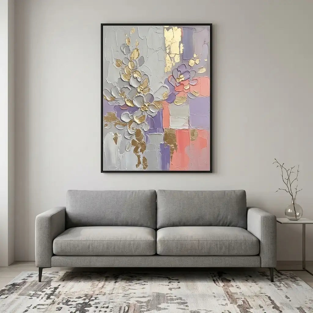 Textured Floral Abstract Wall Art #TA105