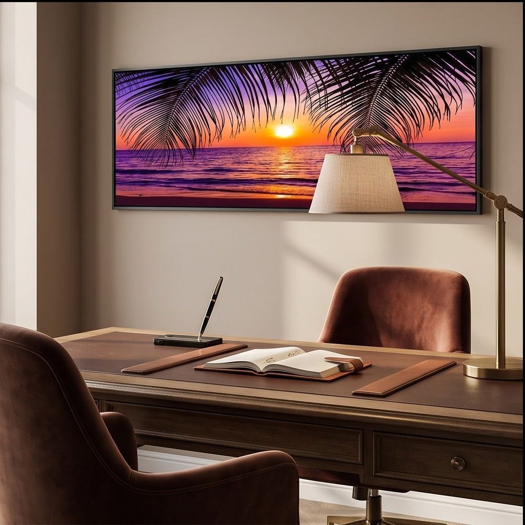 Tropical Beach Sunset Wall Art #TO009