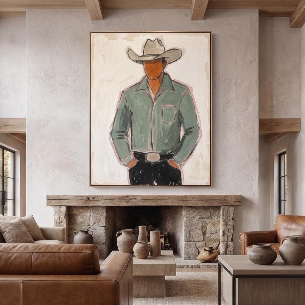 Western Cowboy Portrait Wall Art #TO768