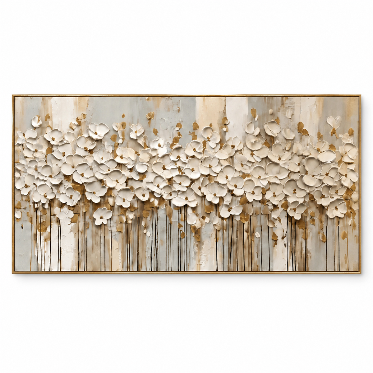 White Floral Textured Wall Art #TO859