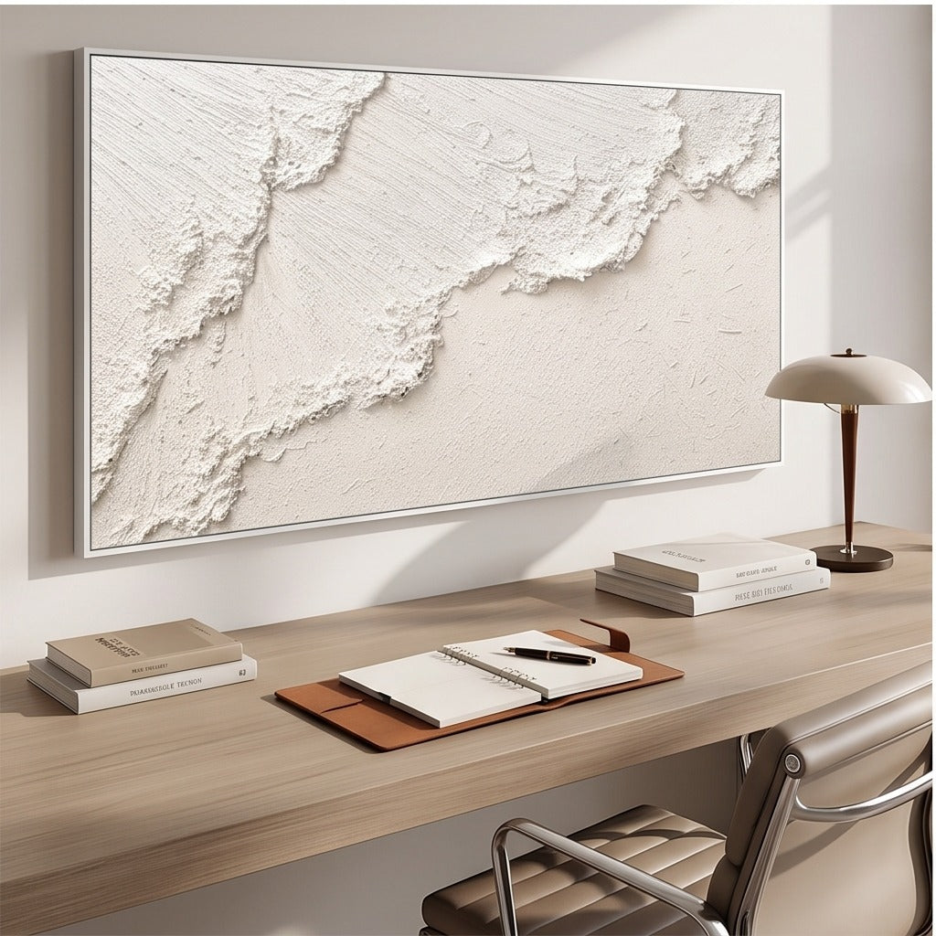 White Textured Abstract Wall Art #TO104