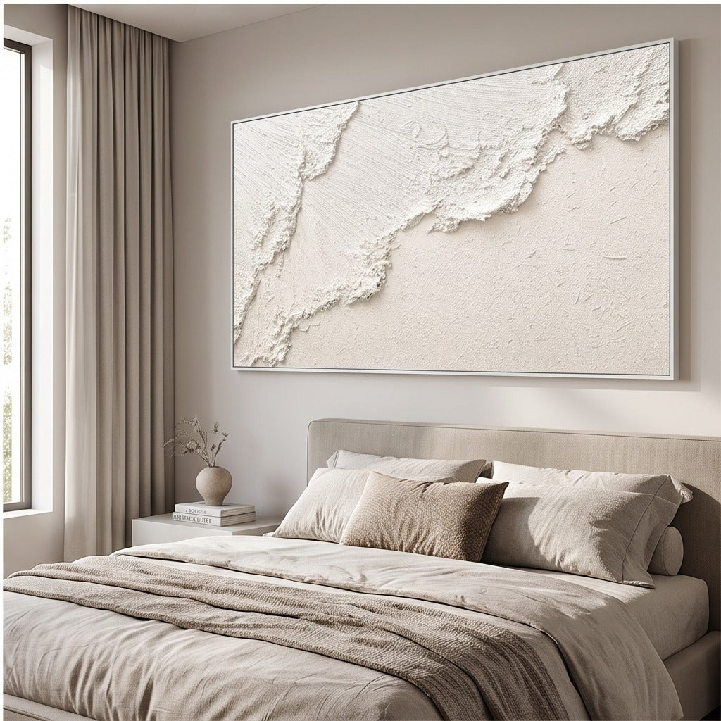White Textured Abstract Wall Art #TO104