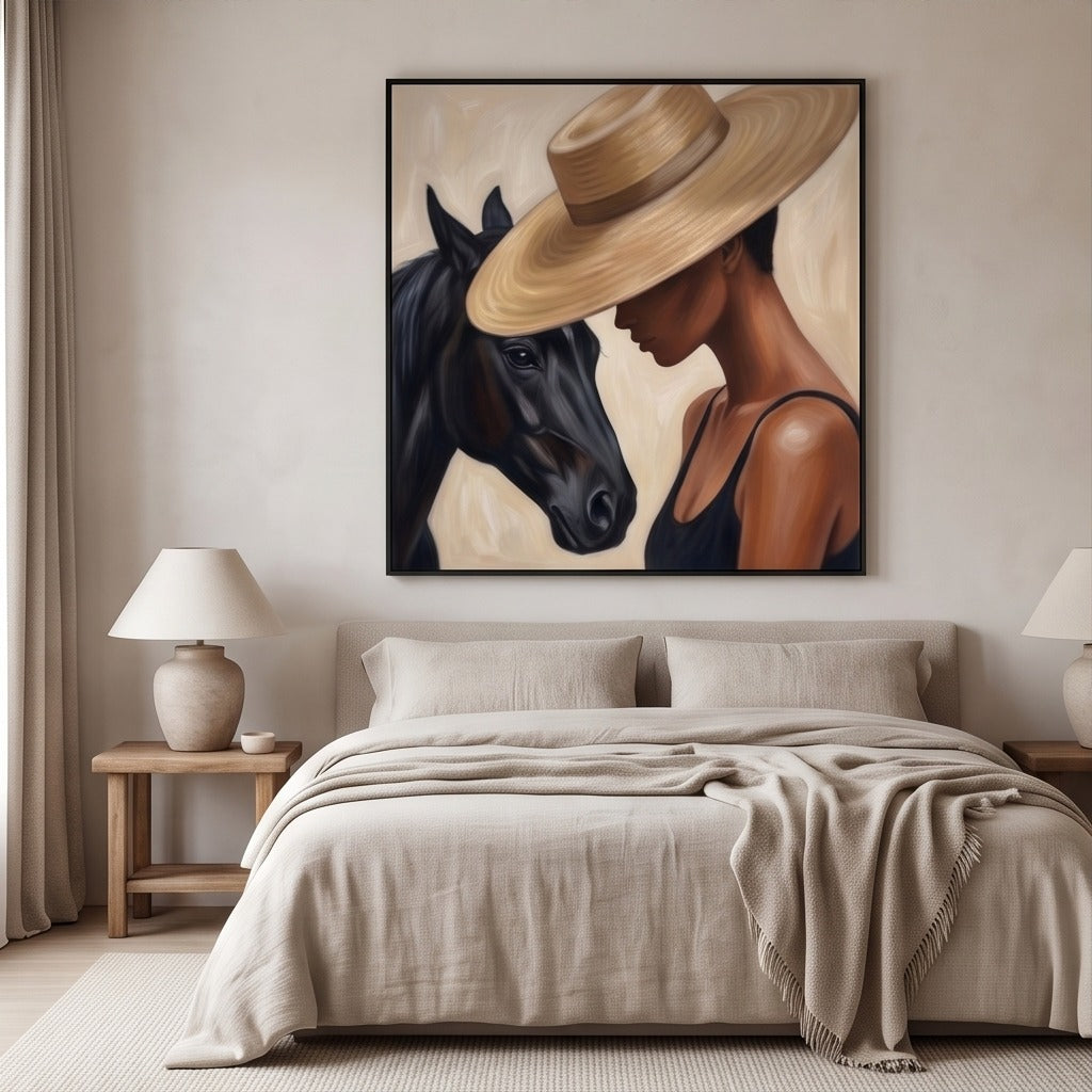 Woman and Horse Equestrian Wall Art #TO094