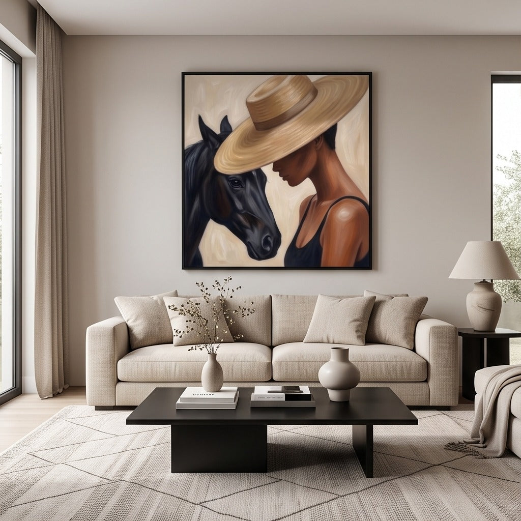 Woman and Horse Equestrian Wall Art #TO094