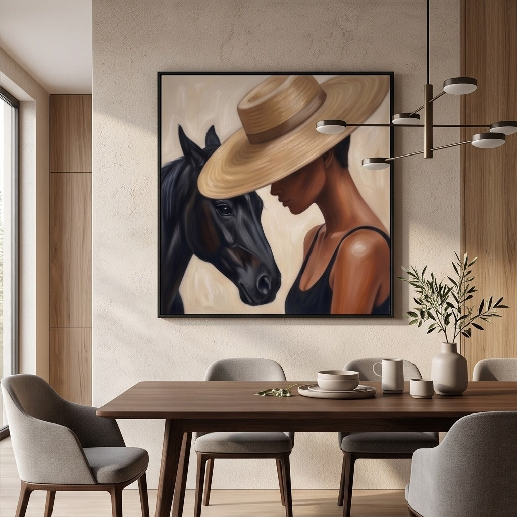 Woman and Horse Equestrian Wall Art #TO094