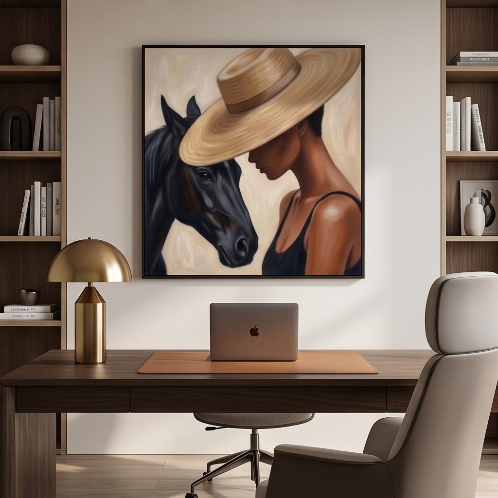 Woman and Horse Equestrian Wall Art #TO094