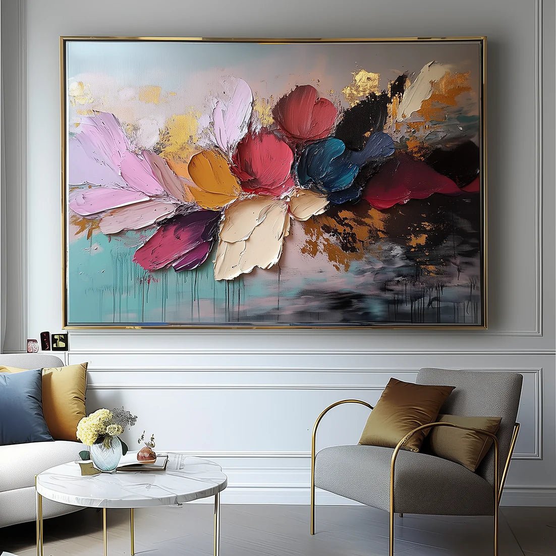 Abstract Floral Wall Art TF658 - Tactile Atelier
