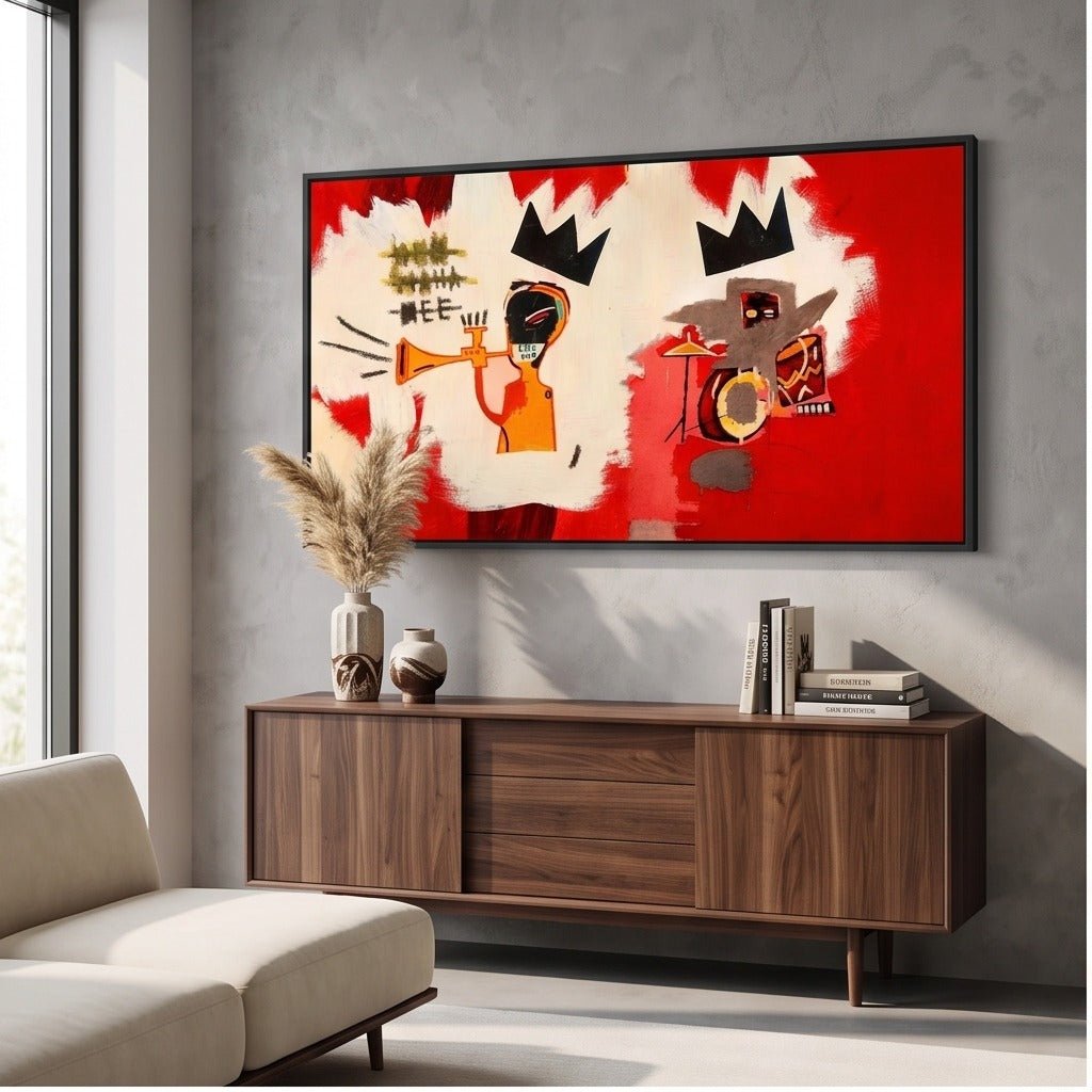 Basquiat-Inspired Figurative Abstract Wall Art #TO326 - Tactile Atelier