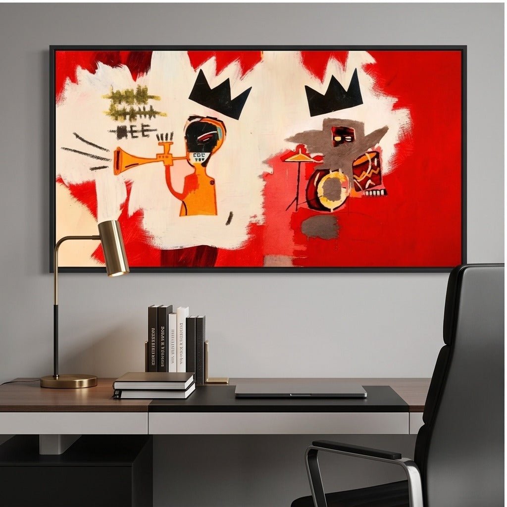 Basquiat-Inspired Figurative Abstract Wall Art #TO326 - Tactile Atelier
