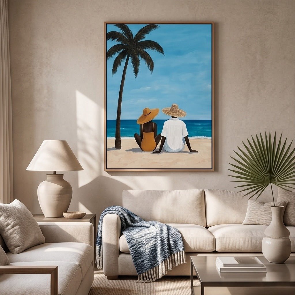 Beach Couple Wall Art #TO076 - Tactile Atelier