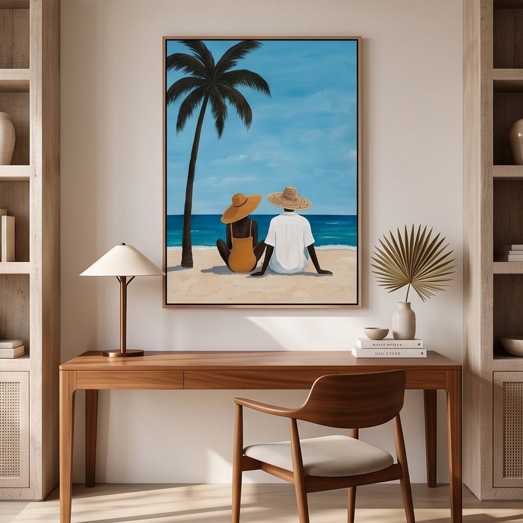 Beach Couple Wall Art #TO076 - Tactile Atelier