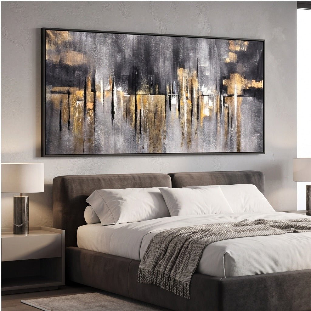 Black and Gold Abstract Wall Art #TO203 - Tactile Atelier