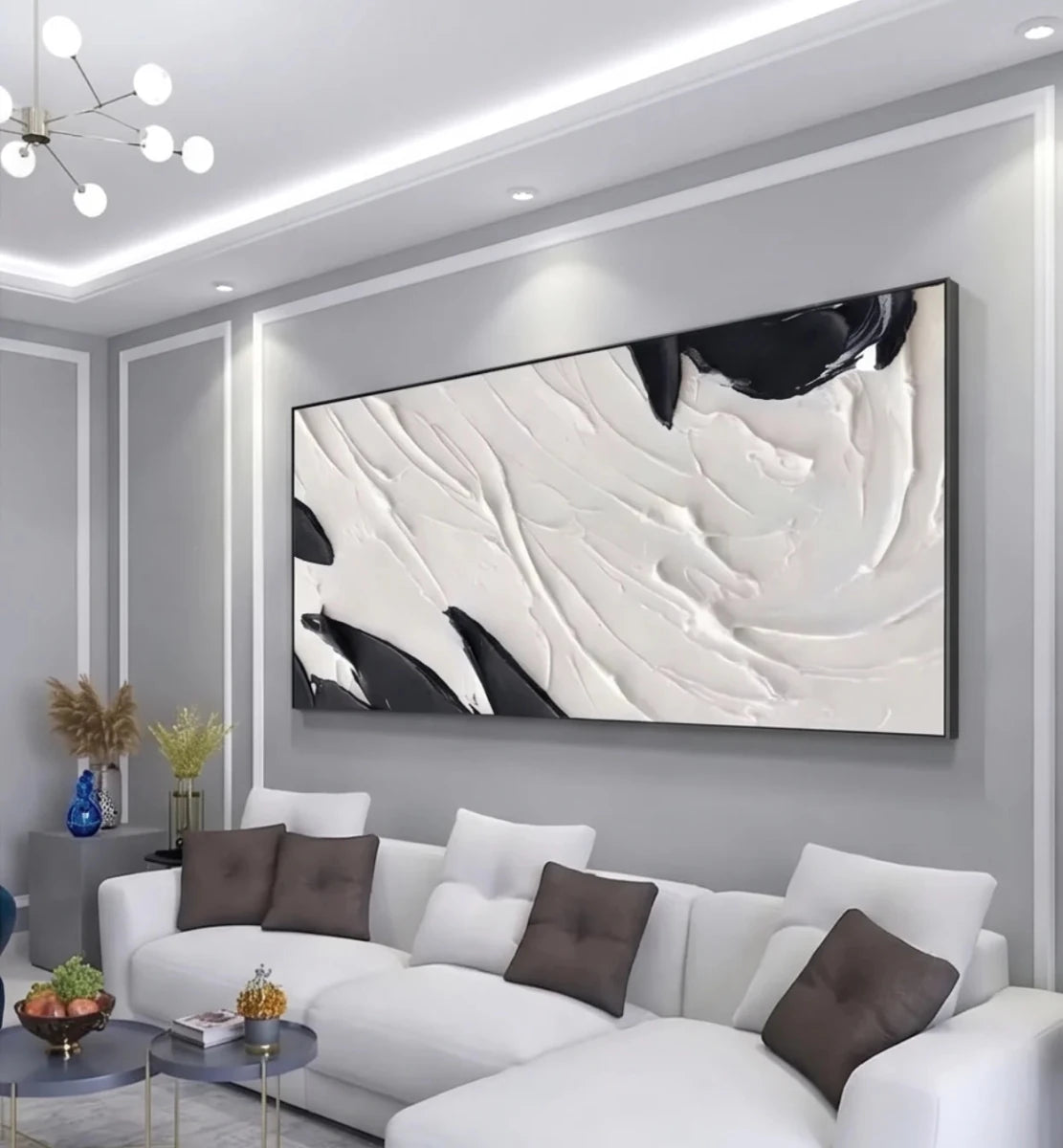 Black and White Abstract Textured Wall Art TA815 - Tactile Atelier