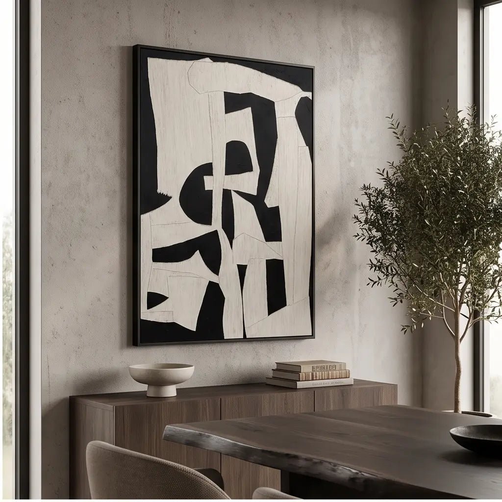 Black and White Abstract Wall Art TA304 - Tactile Atelier