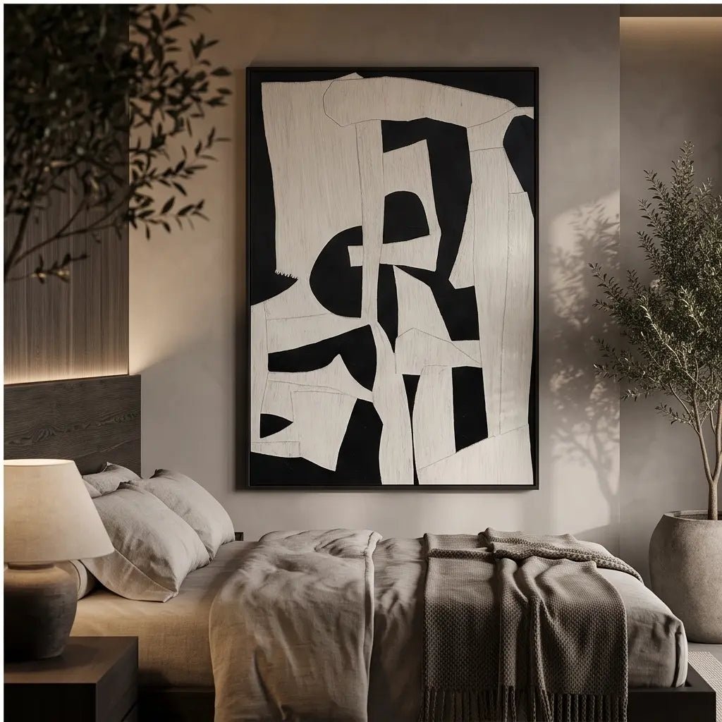 Black and White Abstract Wall Art TA304 - Tactile Atelier