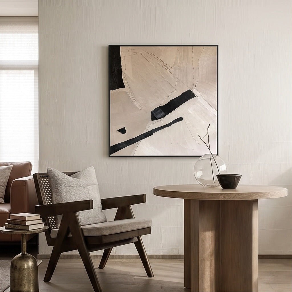 Black and White Abstract Wall Art TO251 - Tactile Atelier