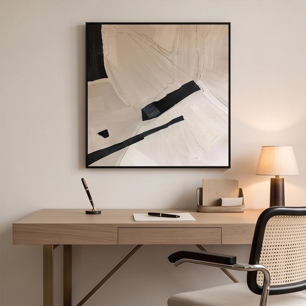 Black and White Abstract Wall Art TO251 - Tactile Atelier