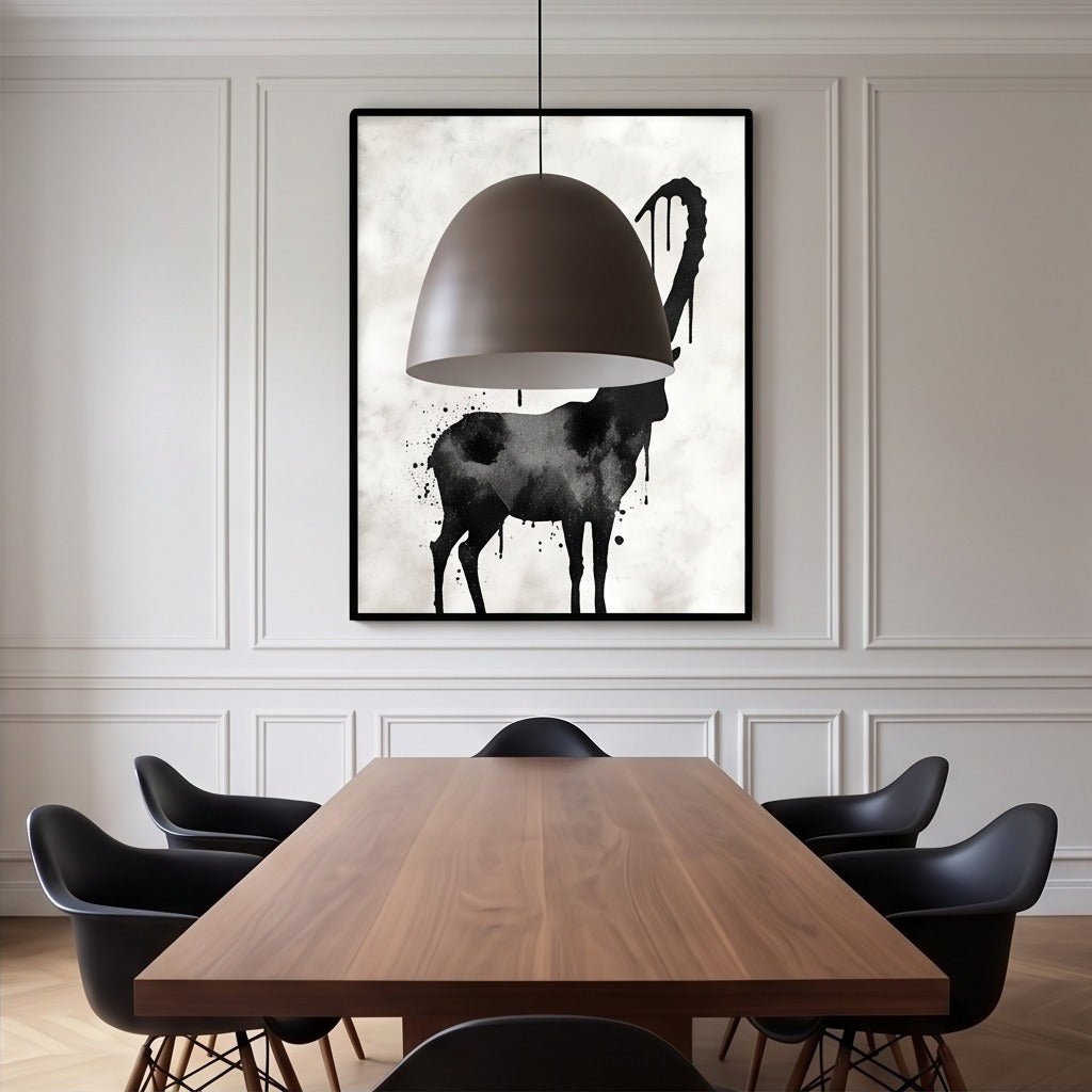 Black and White Deer Wall Art #TO081 - Tactile Atelier