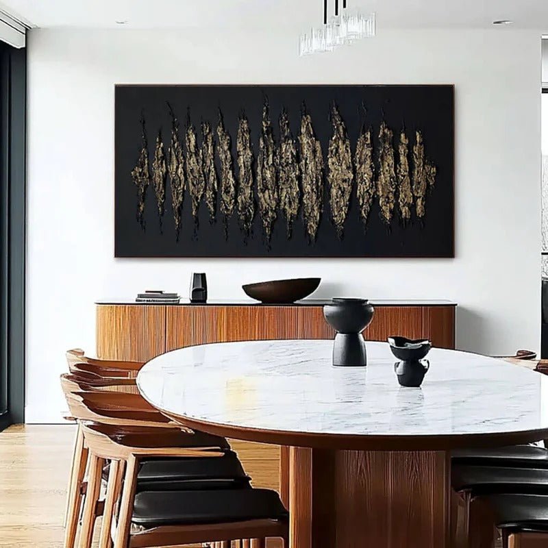 Black & Gold Abstract Wall Art MT221 - Tactile Atelier