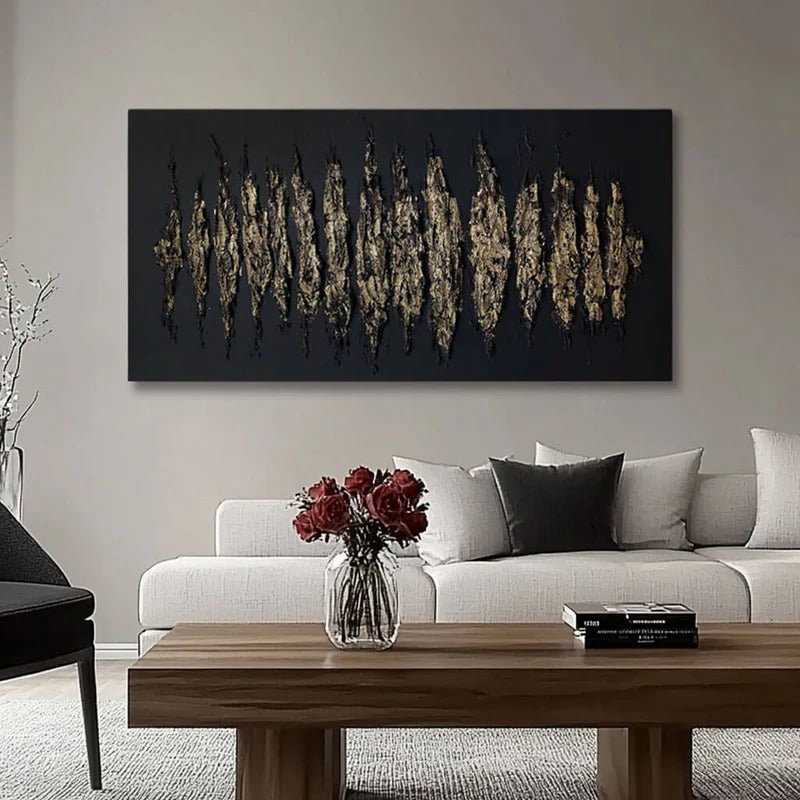 Black & Gold Abstract Wall Art MT221 - Tactile Atelier