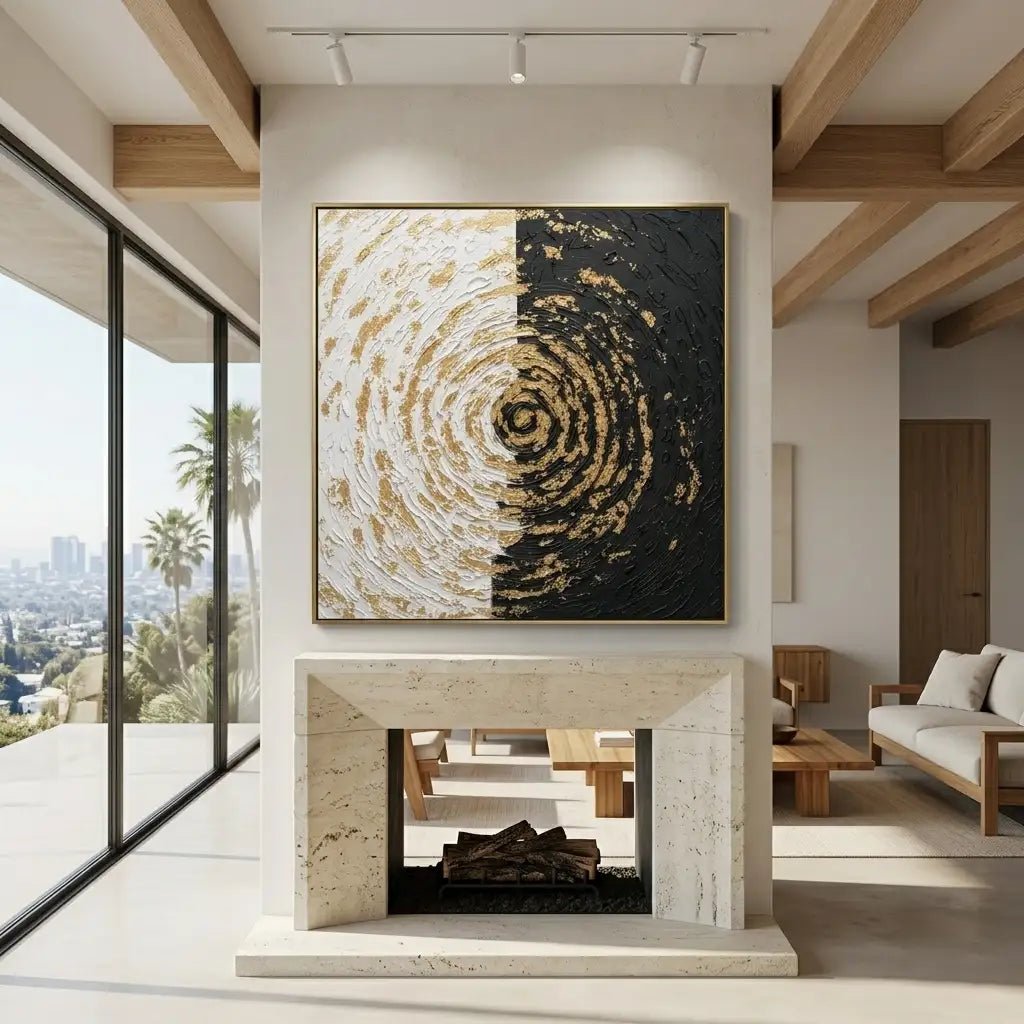 Black & White Abstract Wall Art TA210 - Tactile Atelier