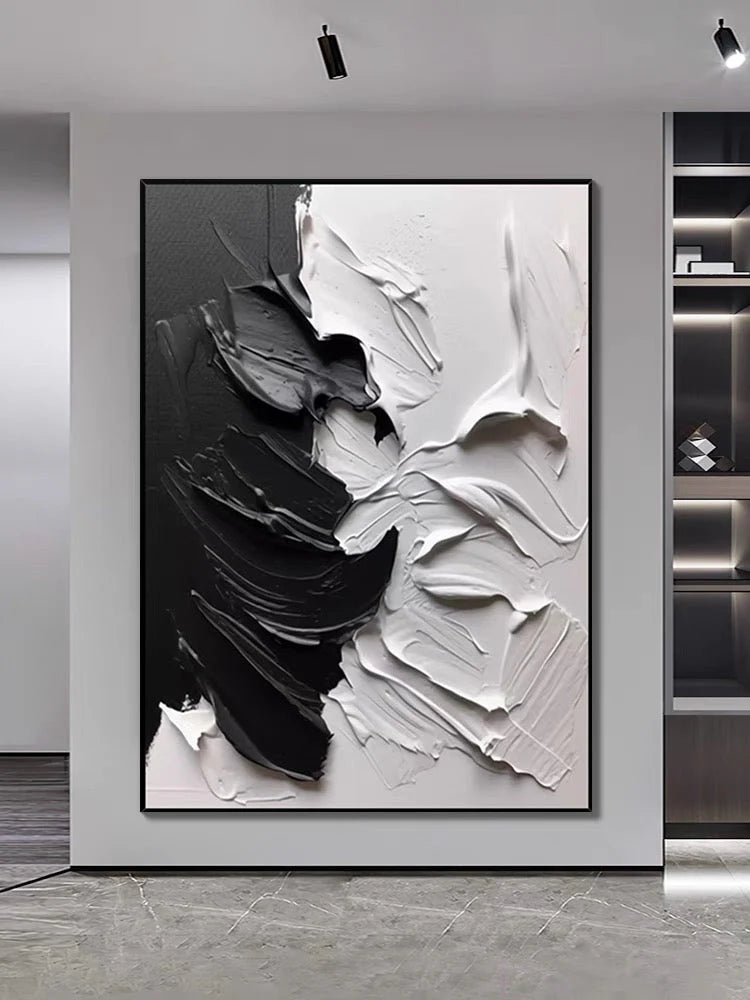 Black & White Textured Painting MT351 - Tactile Atelier