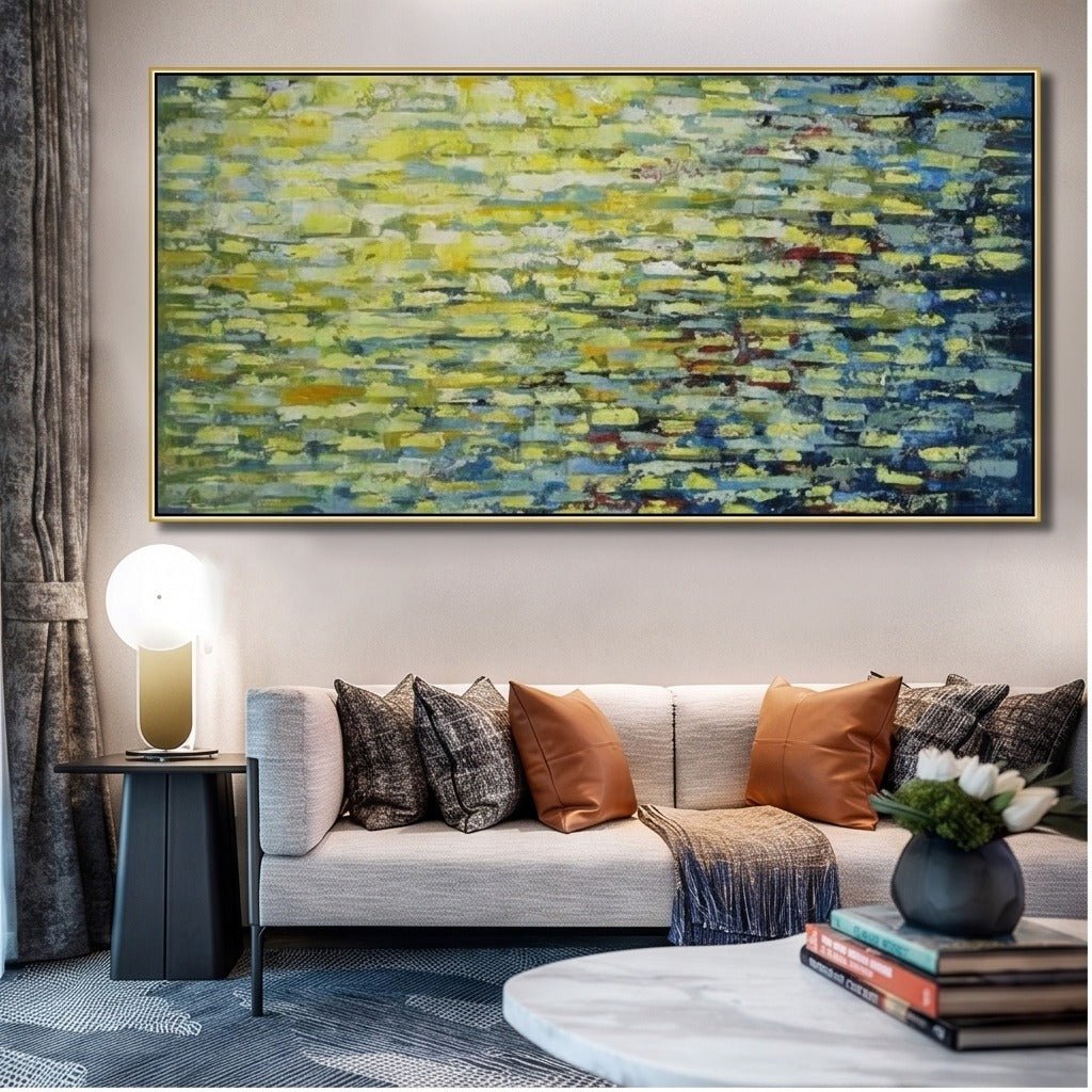Blue and Yellow Abstract Wall Art #TO252 - Tactile Atelier