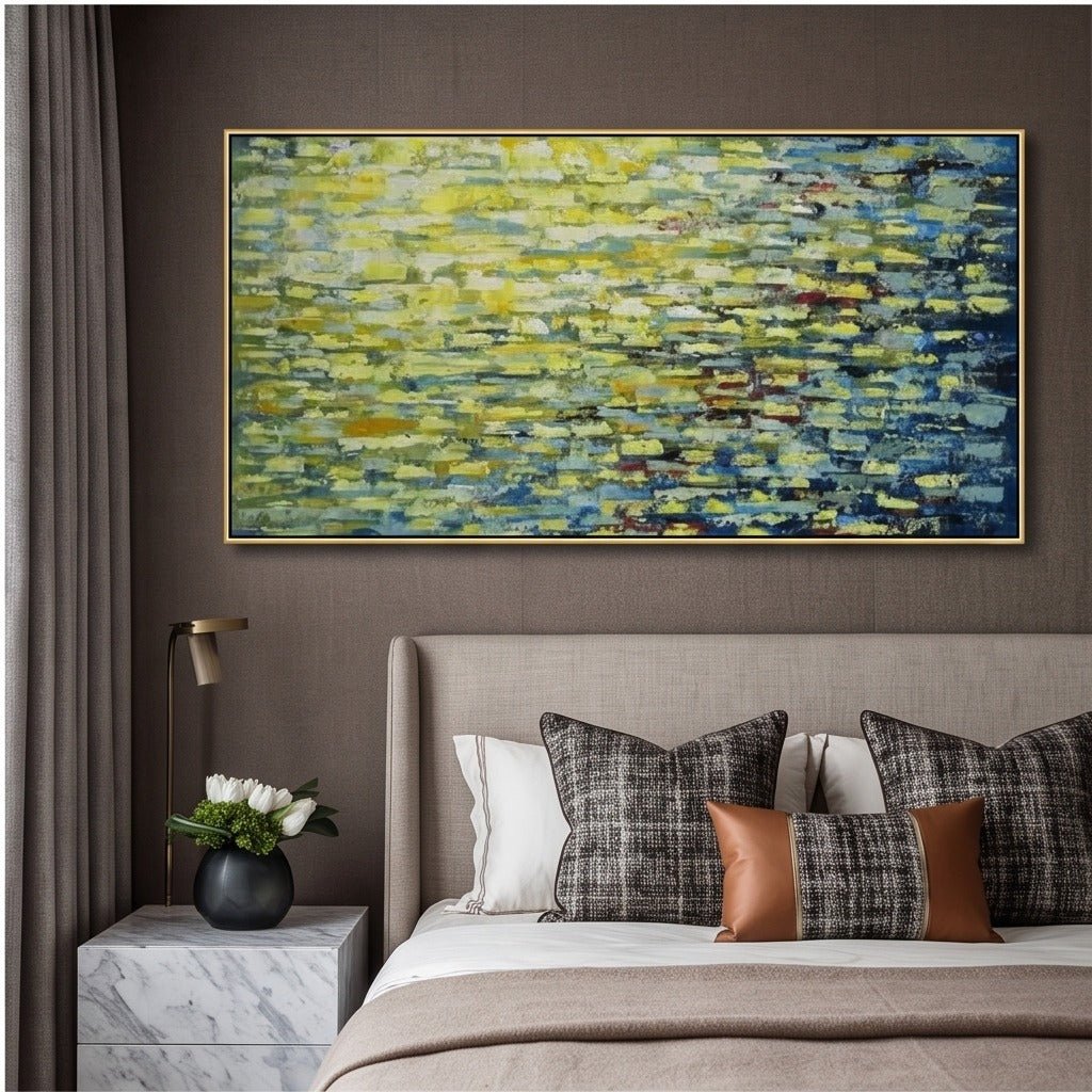Blue and Yellow Abstract Wall Art #TO252 - Tactile Atelier