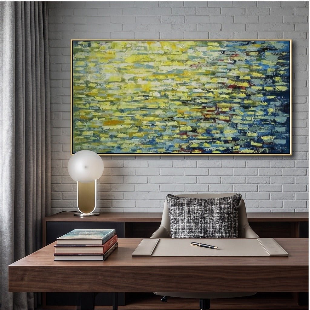 Blue and Yellow Abstract Wall Art #TO252 - Tactile Atelier