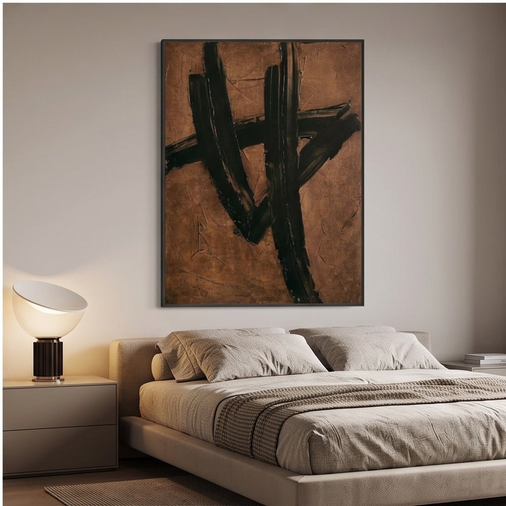 Brown Black Abstract Wall Art #TO129 - Tactile Atelier