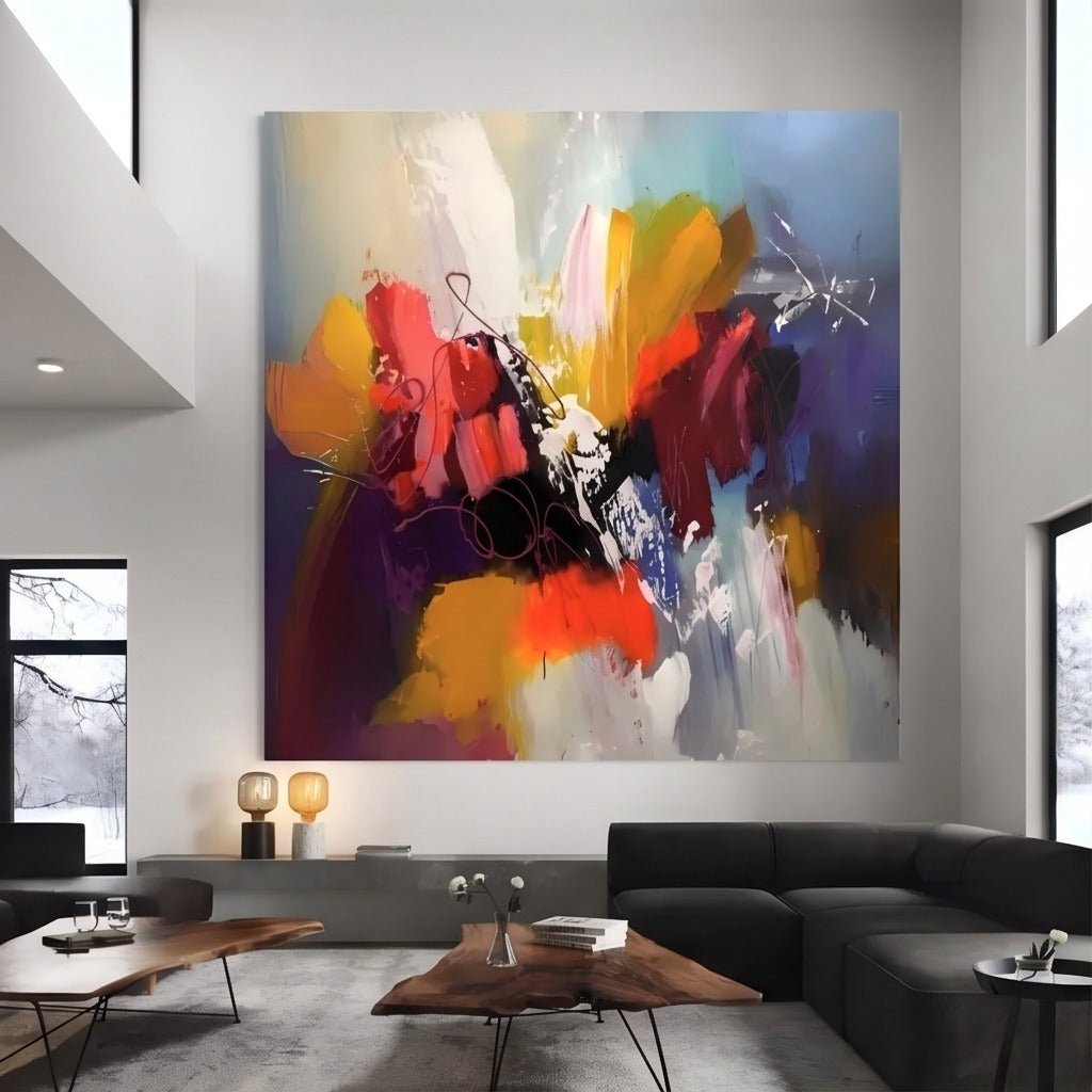 Colorful abstract wall art TO024 with vivid multiple colors