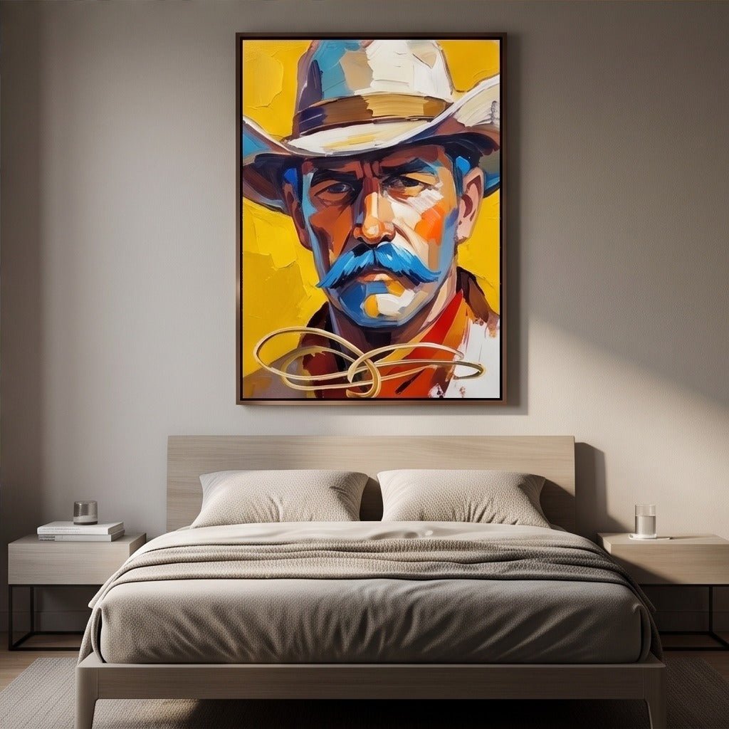 Colorful Cowboy Portrait Wall Art #TO072 - Tactile Atelier