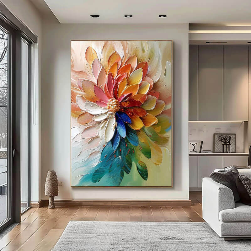 Colorful Floral Abstract Wall Art MT432 - Tactile Atelier