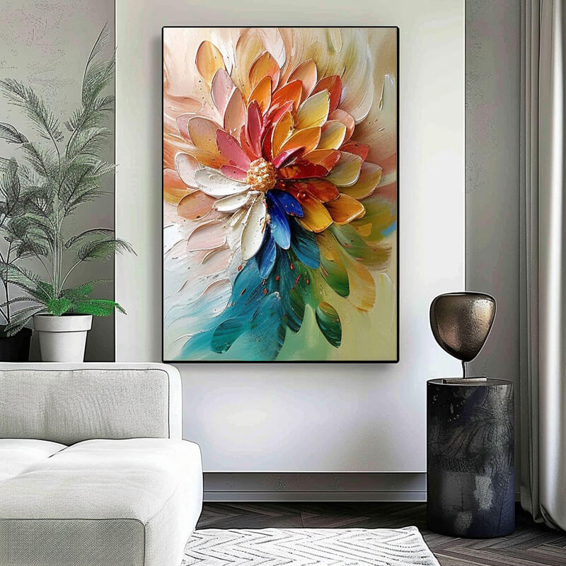 Colorful Floral Abstract Wall Art MT432 - Tactile Atelier