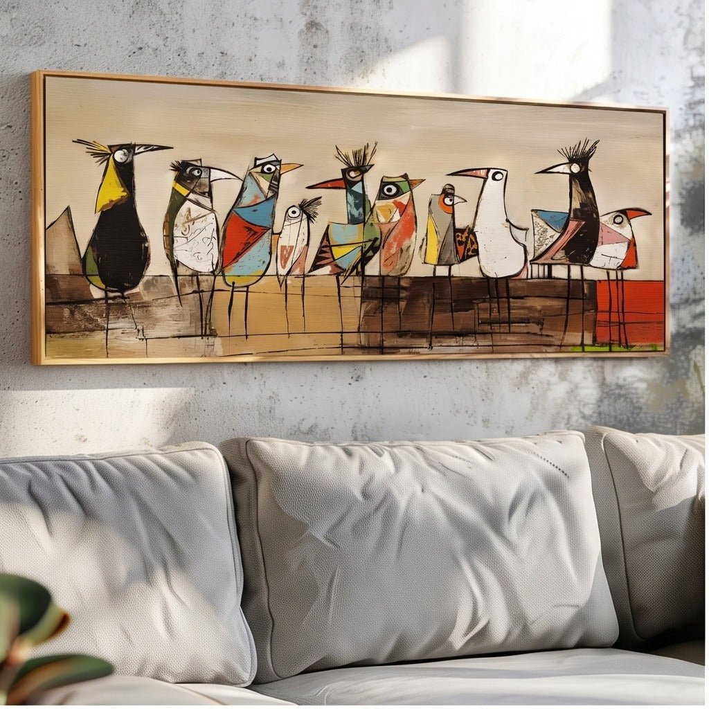 Colorful Folk Art Bird Wall Art #TO260 - Tactile Atelier