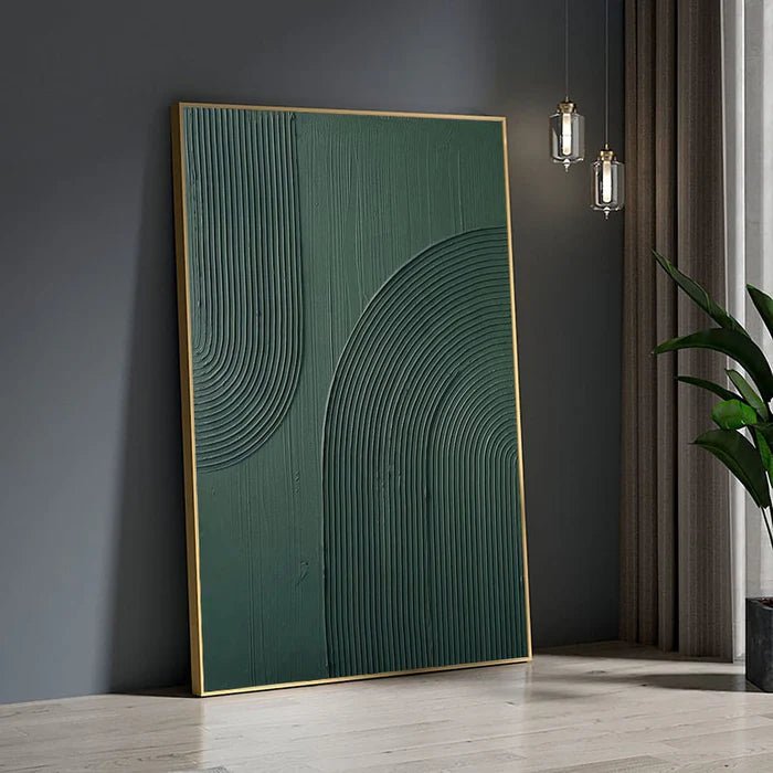 Dark Green Abstract Textured Wall Art MT326 - Tactile Atelier