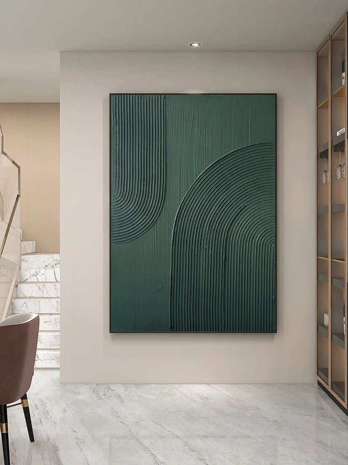 Dark Green Abstract Textured Wall Art MT326 - Tactile Atelier