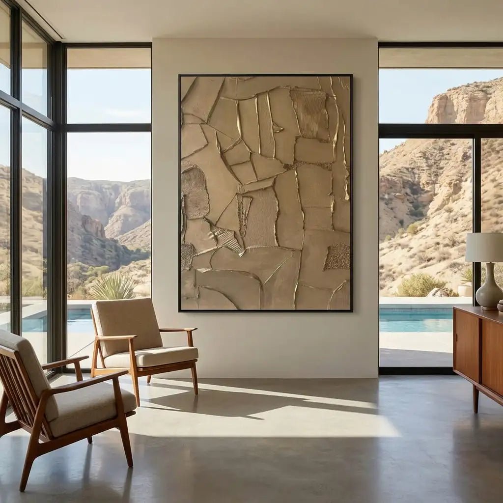 Earth Tone Textured Abstract Wall Art MT116 - Tactile Atelier