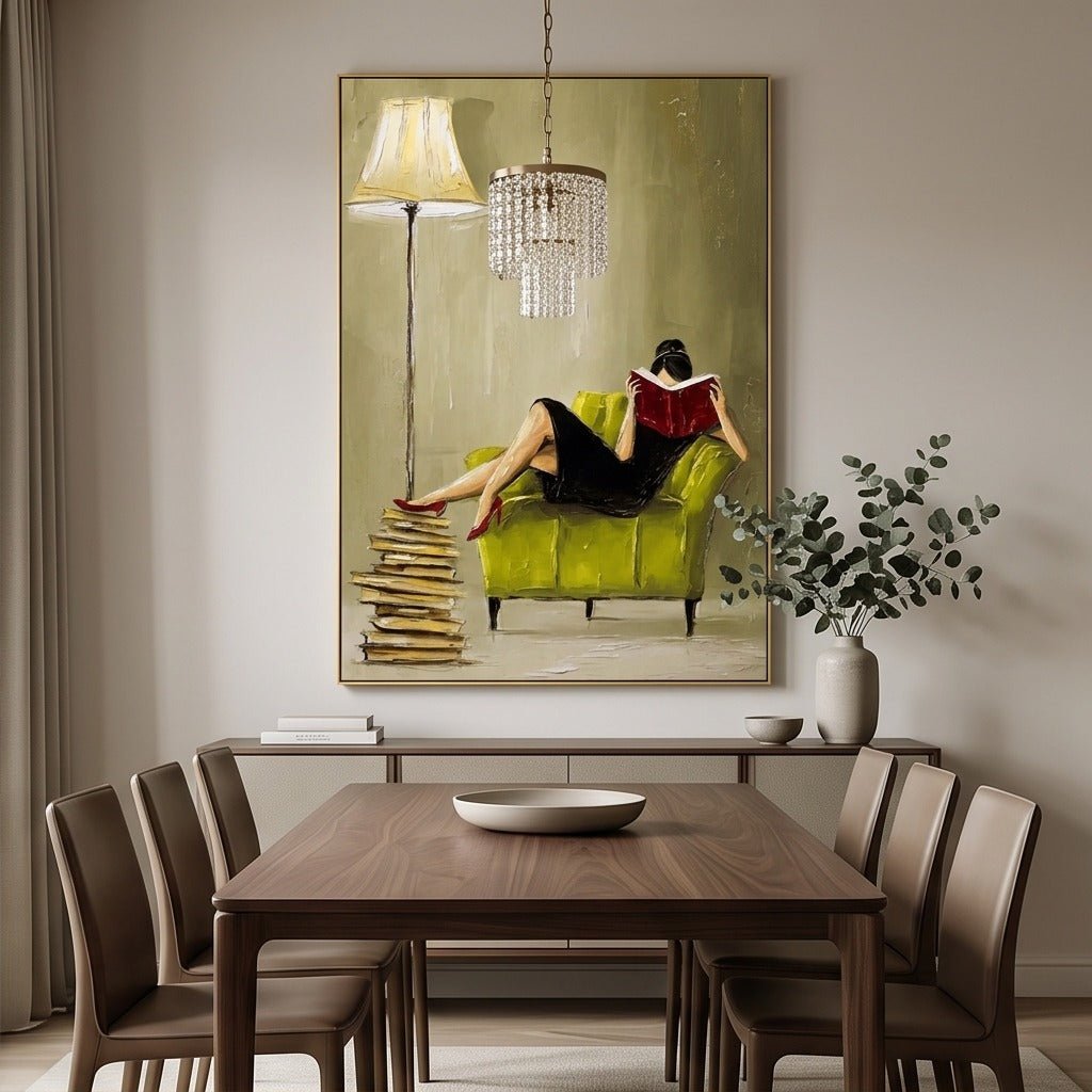 Figurative Woman Reading Wall Art#TO027 - Tactile Atelier