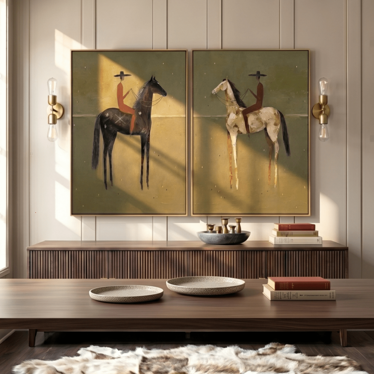 Folk Horse Wall Art Set MT236 - Tactile Atelier