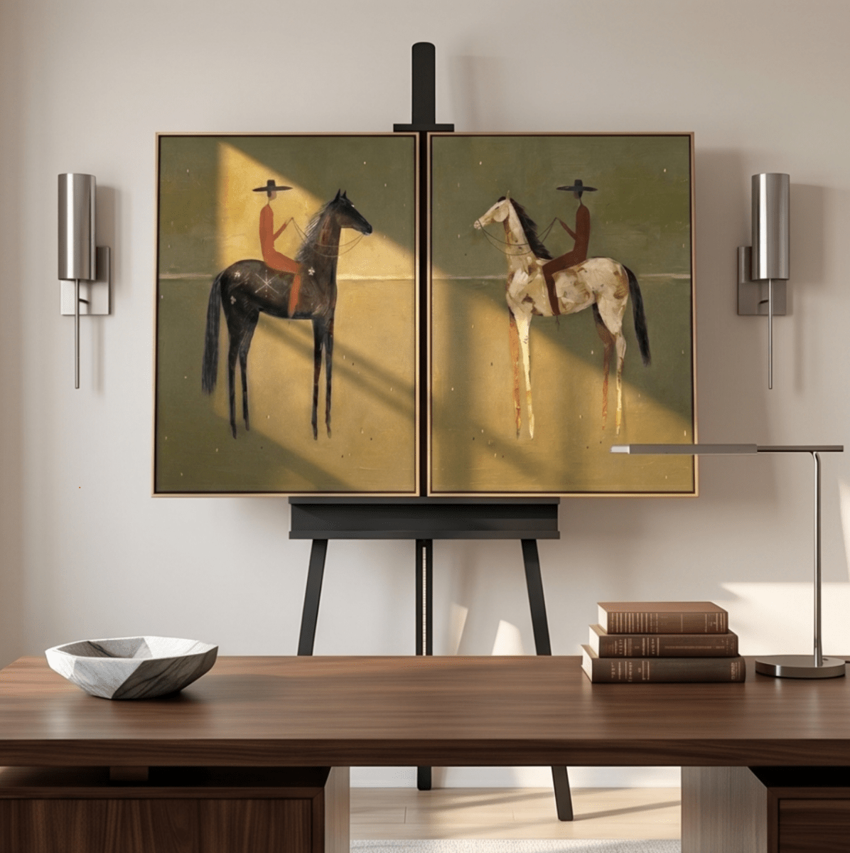Folk Horse Wall Art Set MT236 - Tactile Atelier