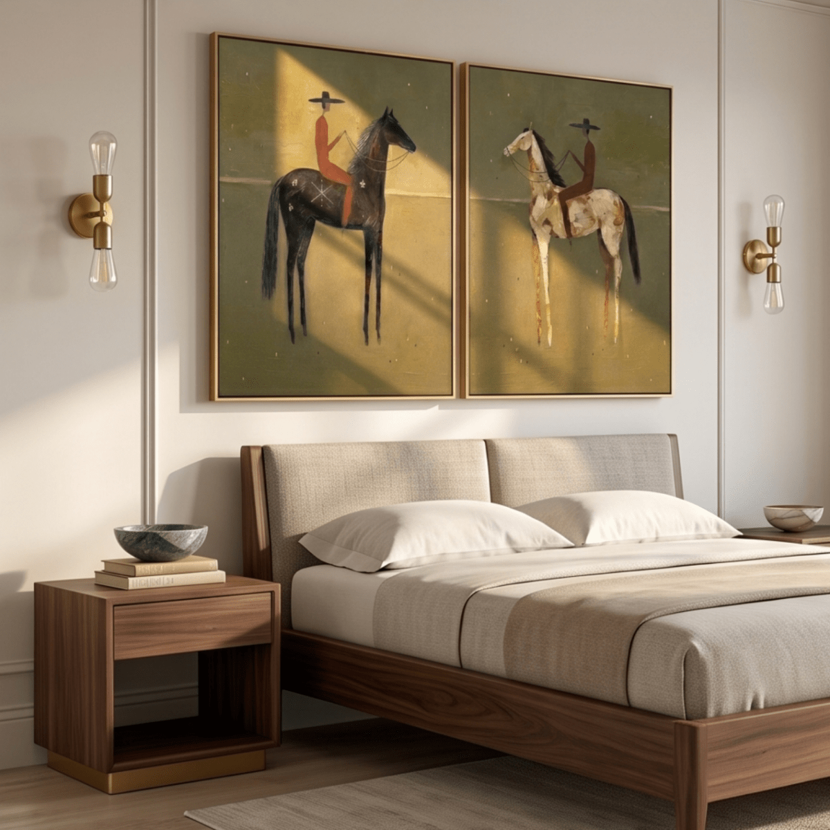 Folk Horse Wall Art Set MT236 - Tactile Atelier