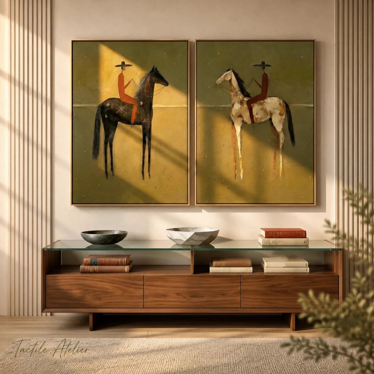 Folk Horse Wall Art Set MT236 - Tactile Atelier