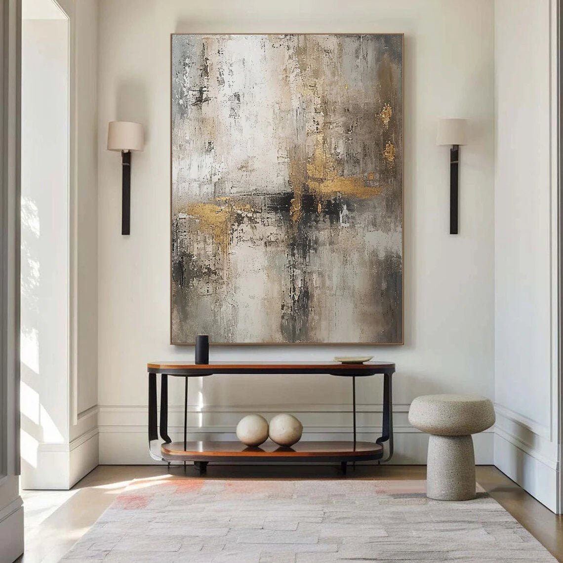 Golden Balance – Textured Abstract Wall Art - Tactile Atelier