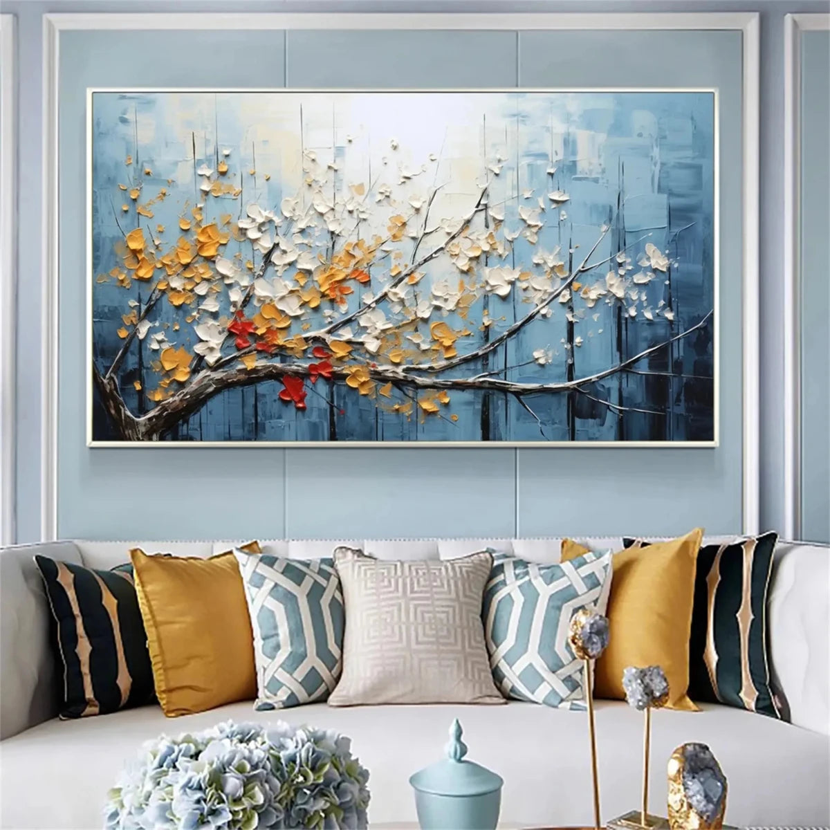 Golden Blossom – Textured Floral Wall Art - Tactile Atelier