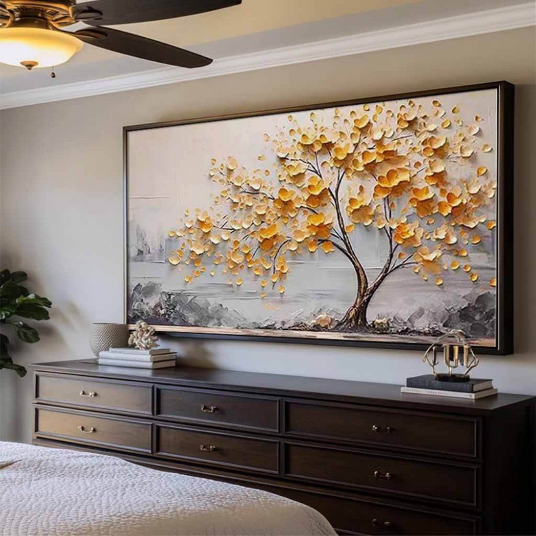 Golden Tree Wall Art Canvas MT328 - Tactile Atelier