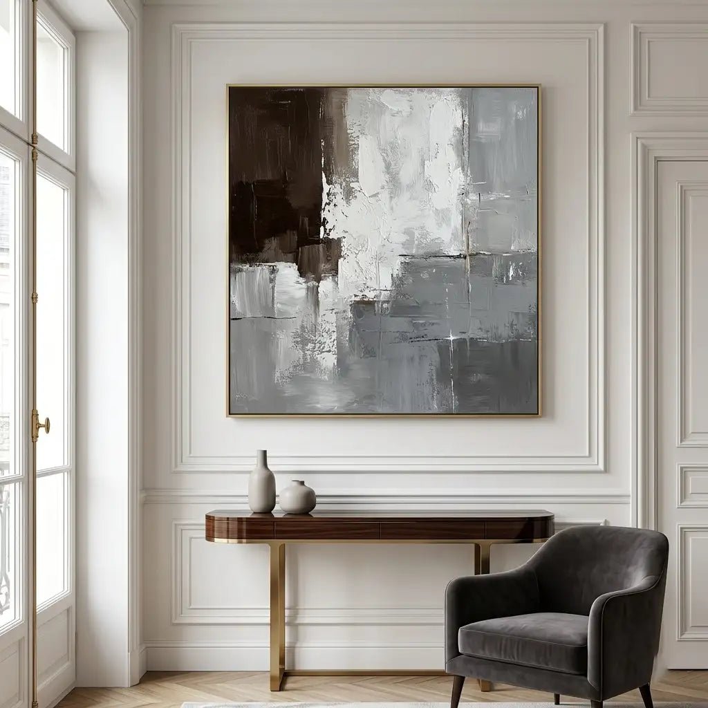 Grey Neutral Abstract Wall Art TA026 - Tactile Atelier