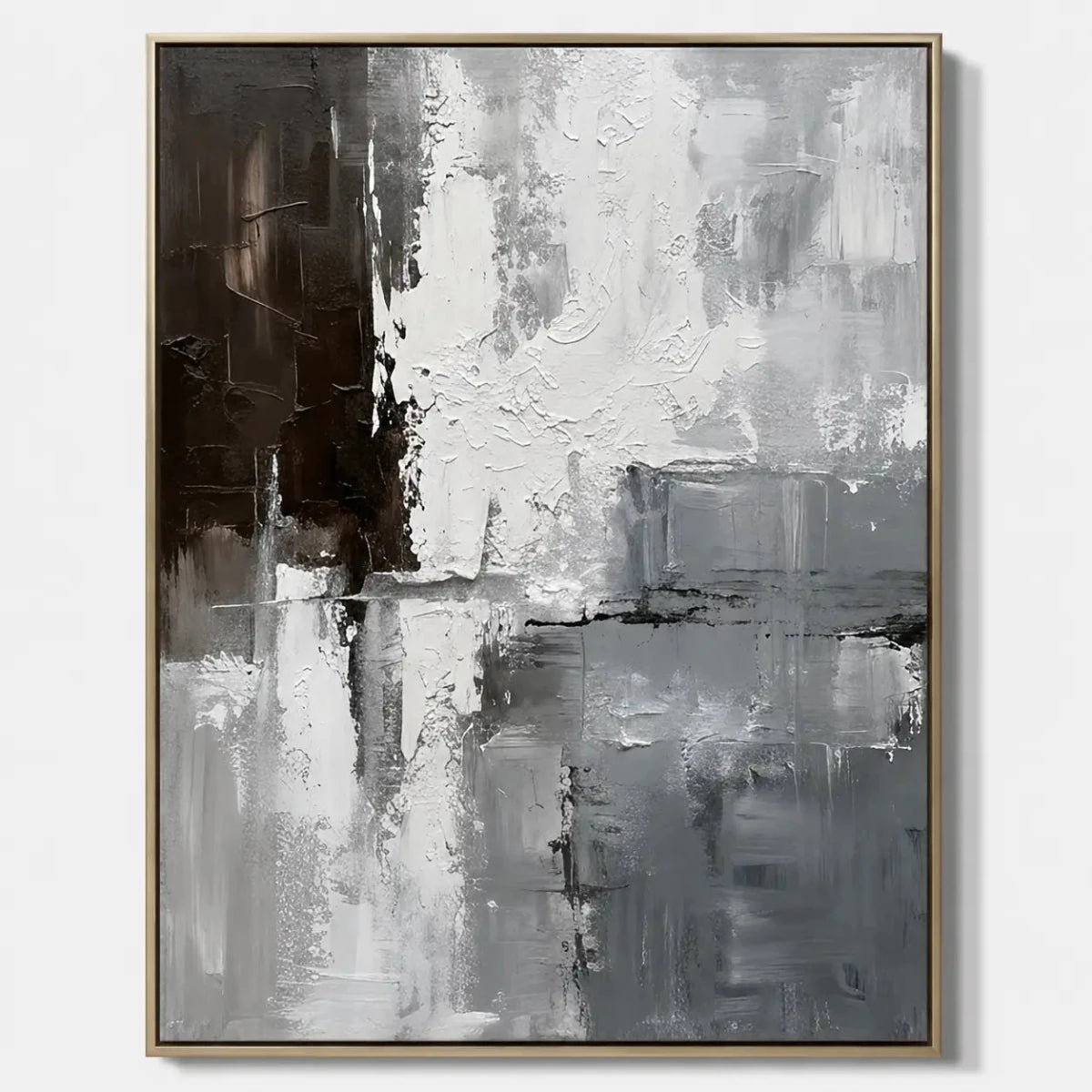 Grey Neutral Abstract Wall Art TA026 - Tactile Atelier